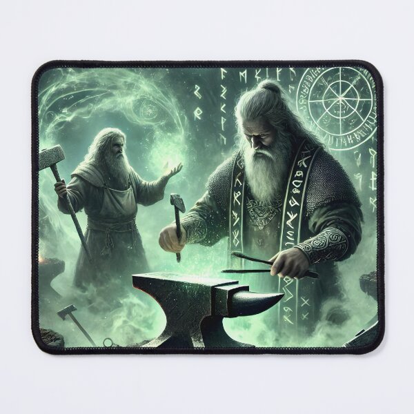 Item preview, "Brokkr and Sindri – Forgers of the Gods’ Treasures | Norse Dwarven Myth Art" designed and sold by Umbra666.
