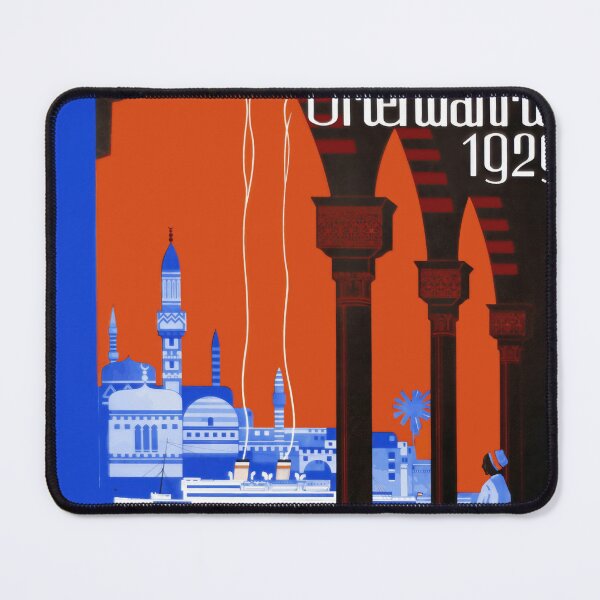 Item preview, Vintage 1929 Travel Poster | Hamburg-Amerika Linie Art Deco Cruise | Mediterranean & Orient | Bold Colors Geometric Design designed and sold by artofuniverse.