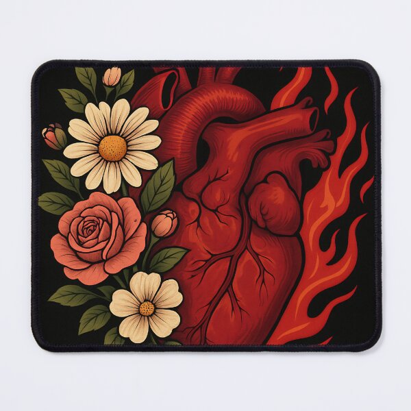 Item preview, “Heart of Passion – Flowers and Flames” designed and sold by ARkiveCreative.