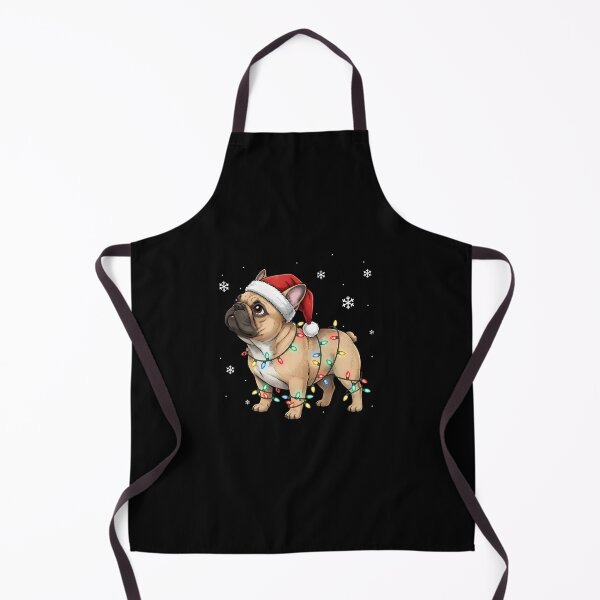 Item preview, French Bulldog Christmas, Cute Santa Hat & Holiday Lights Dog Design designed and sold by ArtByKatti.
