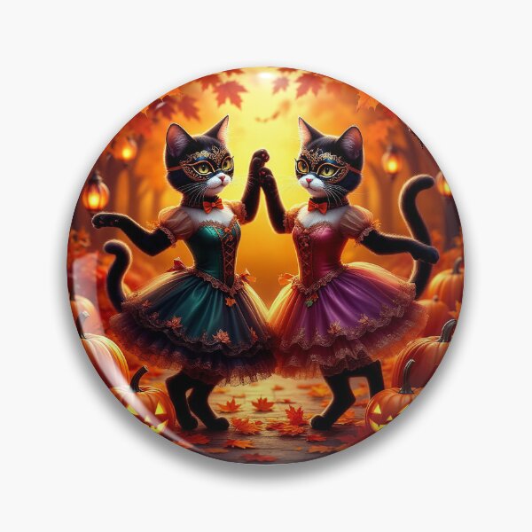 Item preview, Pumpkin Ball – Halloween Masquerade Cats designed and sold by AmetistLight.