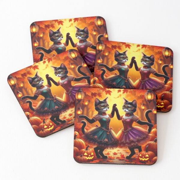 Item preview, Pumpkin Ball – Halloween Masquerade Cats designed and sold by AmetistLight.