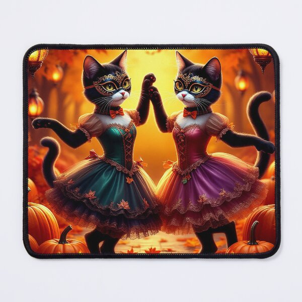 Item preview, Pumpkin Ball – Halloween Masquerade Cats designed and sold by AmetistLight.