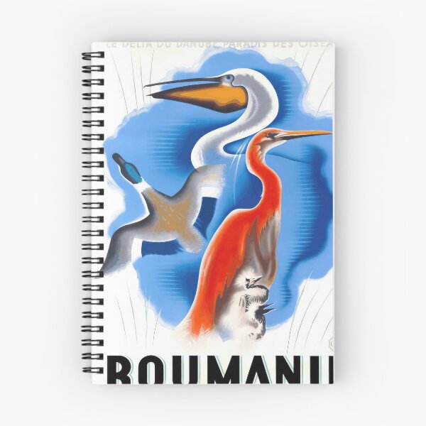 Item preview, Vintage Danube Delta Travel Poster | Mid-Century Art Deco Design | Bird Paradise in Romania | Bold & Vibrant Colors designed and sold by artofuniverse.