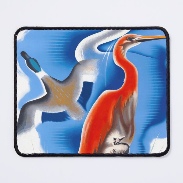 Item preview, Vintage Danube Delta Travel Poster | Mid-Century Art Deco Design | Bird Paradise in Romania | Bold & Vibrant Colors designed and sold by artofuniverse.