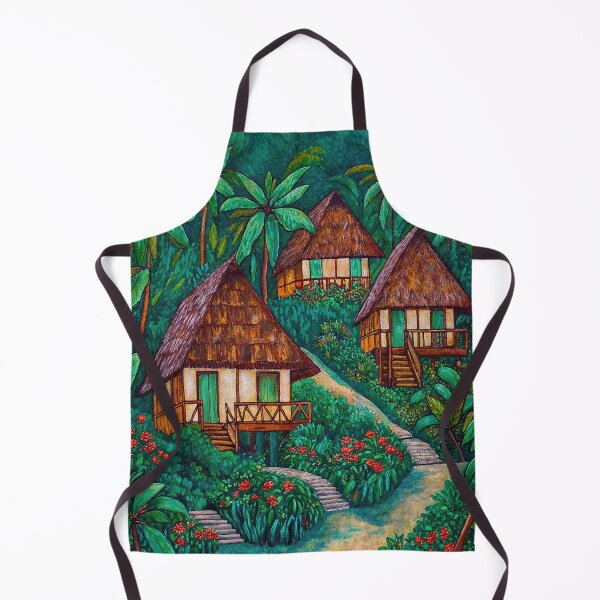 Item preview, Seychelles Tropical Jungle Huts – Vibrant Island Paradise Art designed and sold by Joesy.