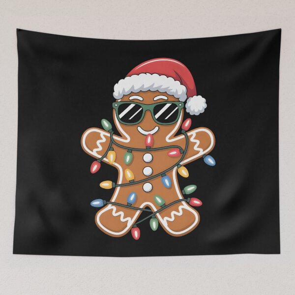 Item preview, Cool Gingerbread Man Santa Hat Christmas Light Kids Boys Men designed and sold by clothesy7.