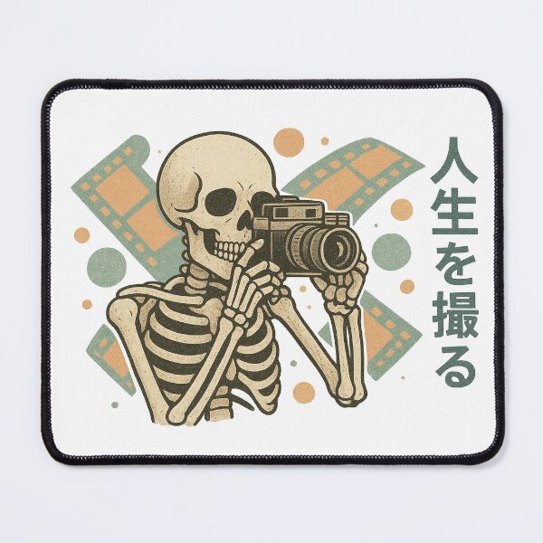 Item preview, Skeleton Photographer with Camera Vintage Art designed and sold by Kindly Dead.