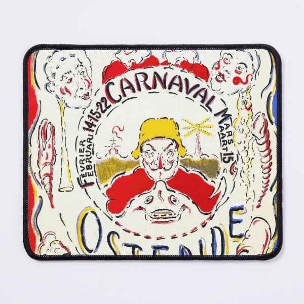 Item preview, James Ensor Carnival Poster | 1931 Ostend Festival | Vibrant Expressionist Art | Grotesque Faces & Colorful Chaos designed and sold by artofuniverse.