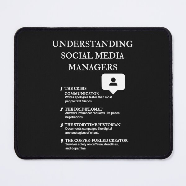 Item preview, Understanding Social Media Managers – Funny Definitions for Marketers – Black designed and sold by PsyFlow35.