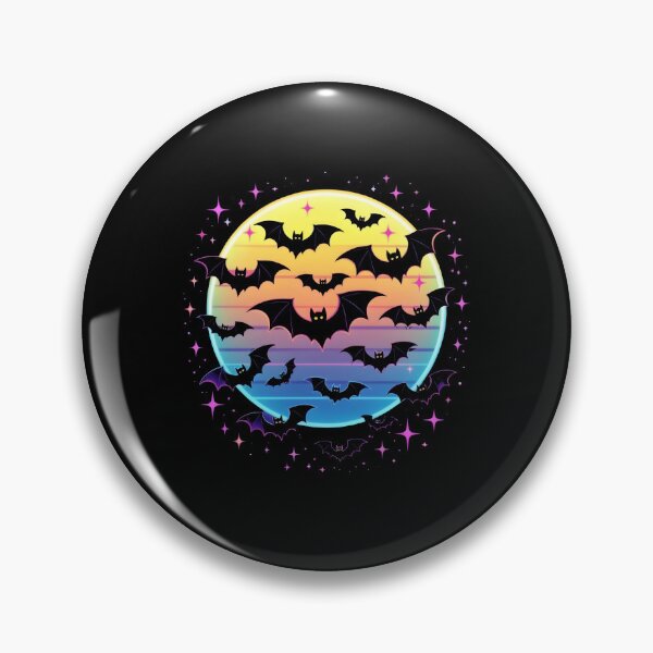Item preview, BATS FLYING AROUND A GLOWING NEON MOON designed and sold by KISHNAY-FASHION.