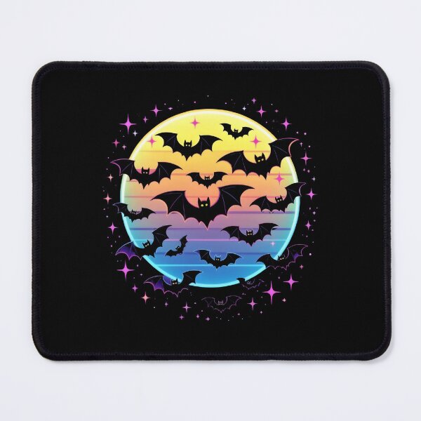 Item preview, BATS FLYING AROUND A GLOWING NEON MOON designed and sold by KISHNAY-FASHION.