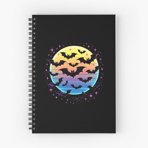Item preview, BATS FLYING AROUND A GLOWING NEON MOON designed and sold by KISHNAY-FASHION.