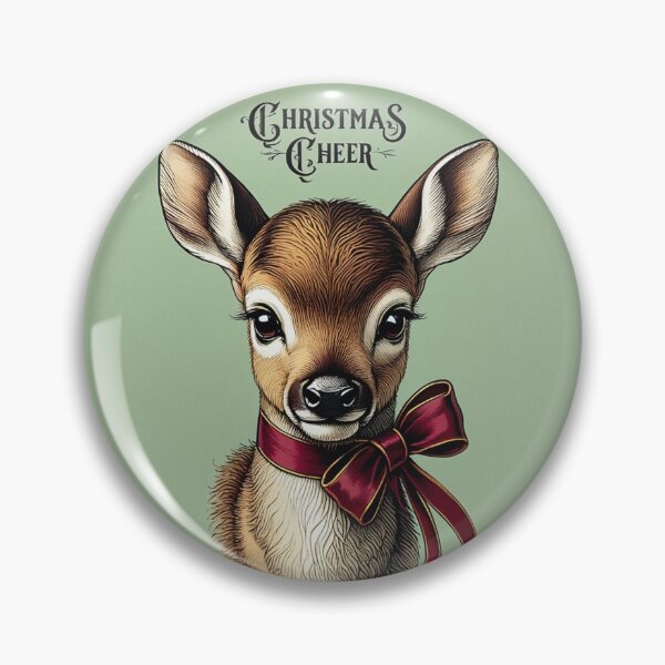 Item preview,  Christmas Cheer cute vintage Deer christmas card art designed and sold by Vintage Designs +.
