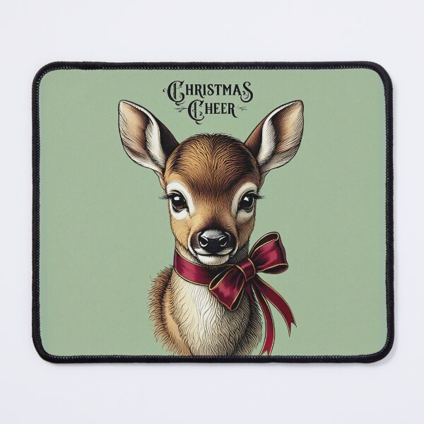 Item preview, Christmas Cheer cute vintage Deer christmas card art designed and sold by Vintage Designs +.