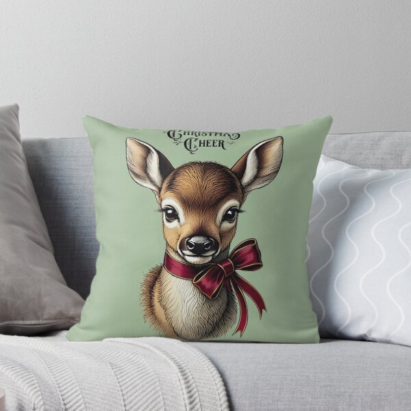 Item preview,  Christmas Cheer cute vintage Deer christmas card art designed and sold by Vintage Designs +.
