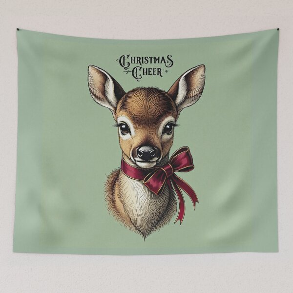 Item preview,  Christmas Cheer cute vintage Deer christmas card art designed and sold by Vintage Designs +.
