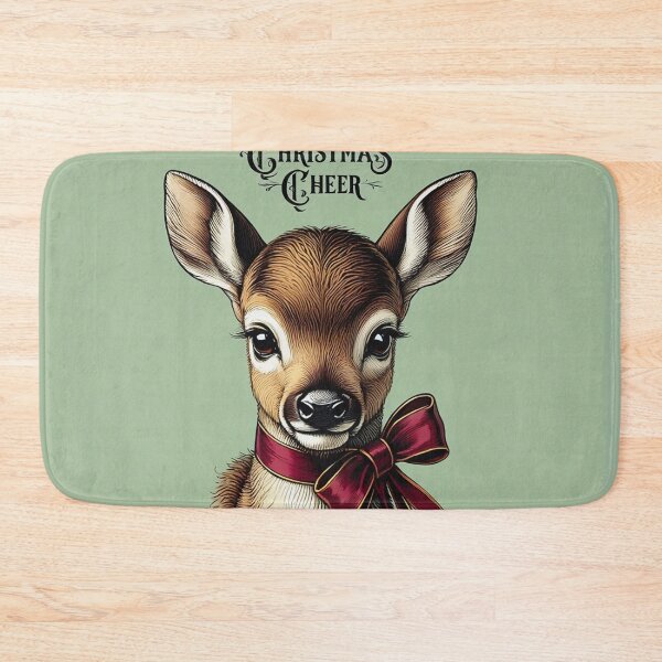 Item preview,  Christmas Cheer cute vintage Deer christmas card art designed and sold by Vintage Designs +.