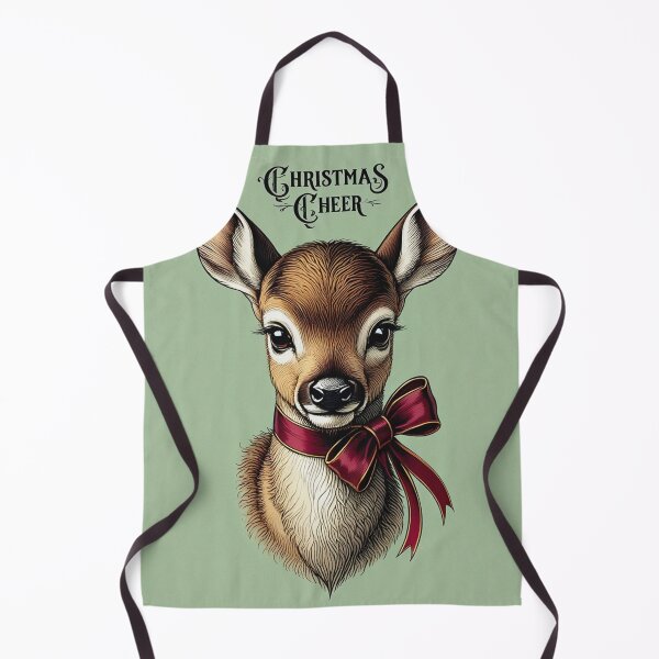 Item preview, Christmas Cheer cute vintage Deer christmas card art designed and sold by Vintage Designs +.