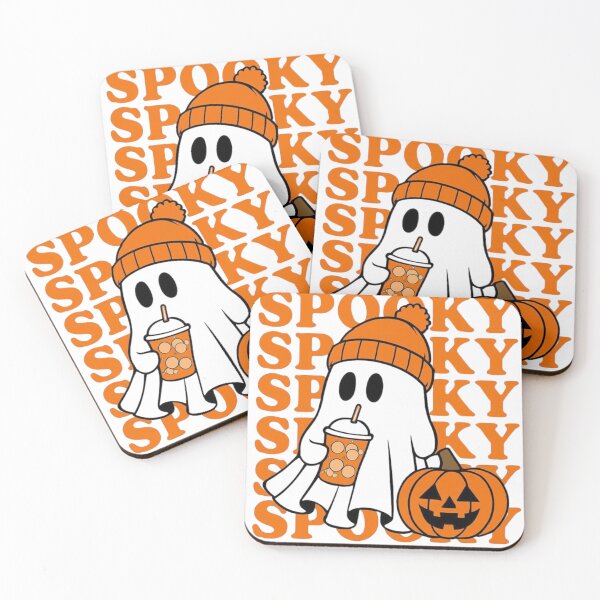 Item preview, Spooky Ghost with Pumpkin Coffee – Cute Halloween Vibes designed and sold by FloraMyst.