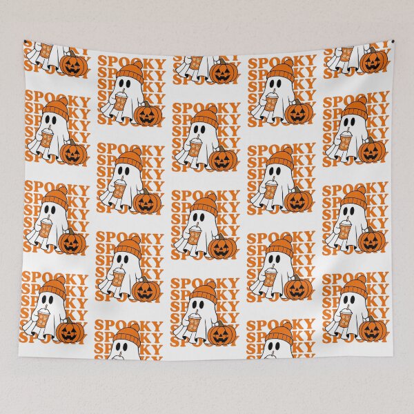 Item preview, Spooky Ghost with Pumpkin Coffee – Cute Halloween Vibes designed and sold by FloraMyst.