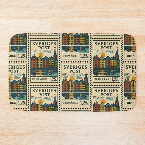Item preview, Sweden – Vintage Postage Stamp (Retro Linocut Style) designed and sold by Travellerz.