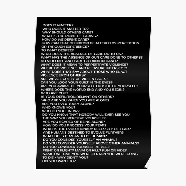 QUESTIONS FOR A DYING WORLD Poster