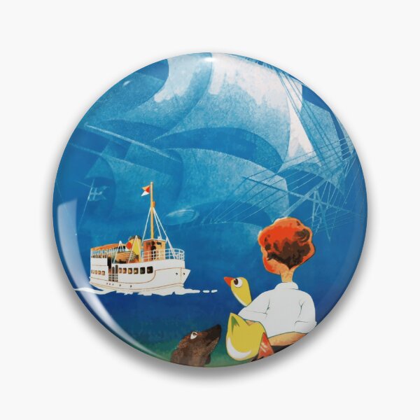 Item preview, Vintage Travel Poster | Mid-Century European Art | Øresund Coastal Ferry | Bold Colors & Playful Imagery | Maritime Adventure designed and sold by artofuniverse.