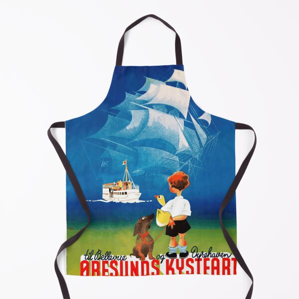 Item preview, Vintage Travel Poster | Mid-Century European Art | Øresund Coastal Ferry | Bold Colors & Playful Imagery | Maritime Adventure designed and sold by artofuniverse.