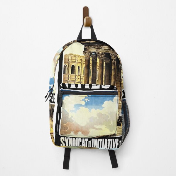 Item preview, Vintage Nimes Travel Poster | La Rome Francaise | French Roman Heritage Art | Maison Carree & Arenes de Nimes Print designed and sold by artofuniverse.