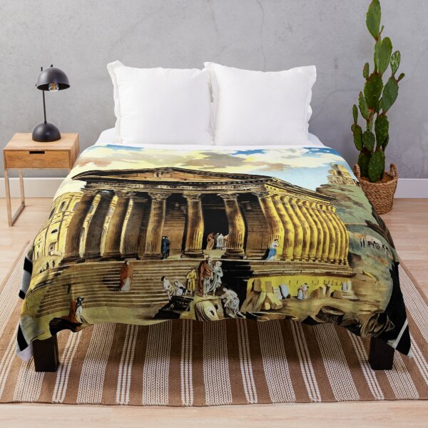 Item preview, Vintage Nimes Travel Poster | La Rome Francaise | French Roman Heritage Art | Maison Carree & Arenes de Nimes Print designed and sold by artofuniverse.