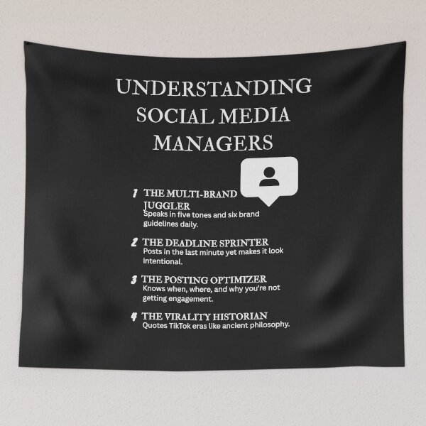 Item preview, Understanding Social Media Managers – Relatable Digital Life Moments – Black designed and sold by PsyFlow35.