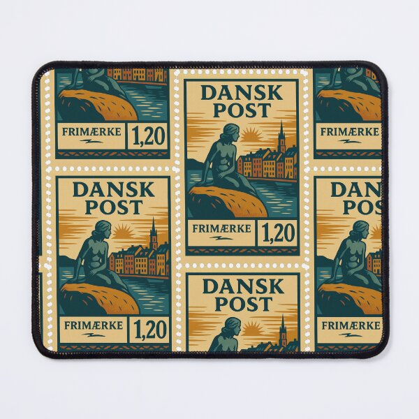 Item preview, Denmark – Vintage Postage Stamp (Retro Linocut Style) designed and sold by Travellerz.
