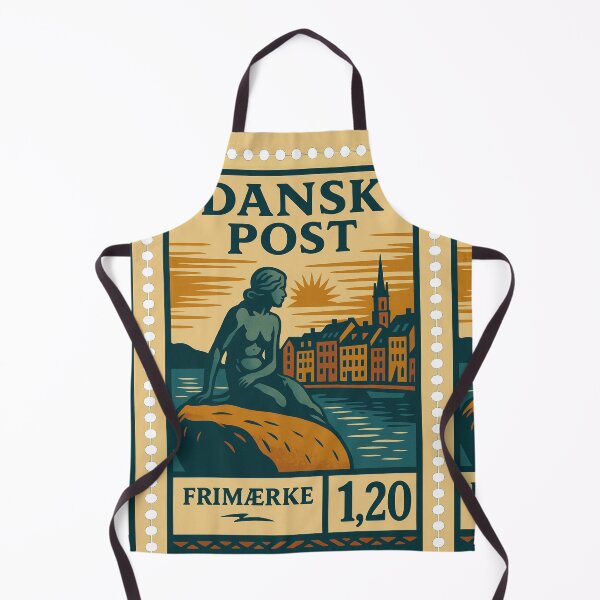 Item preview, Denmark – Vintage Postage Stamp (Retro Linocut Style) designed and sold by Travellerz.