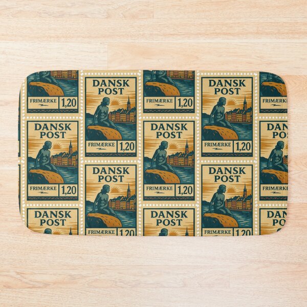 Item preview, Denmark – Vintage Postage Stamp (Retro Linocut Style) designed and sold by Travellerz.