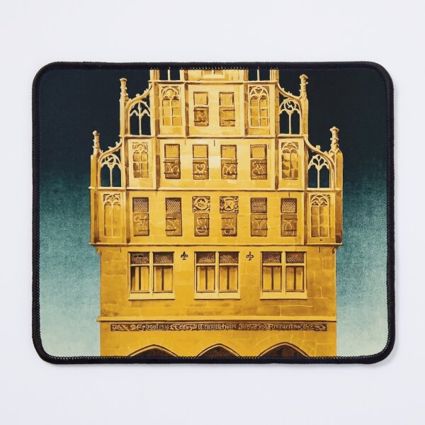 Item preview, Vintage Crüwell-Tabak Poster | Historic Crüwell-Haus in Bielefeld | Renaissance Architecture & Art Nouveau Design designed and sold by artofuniverse.