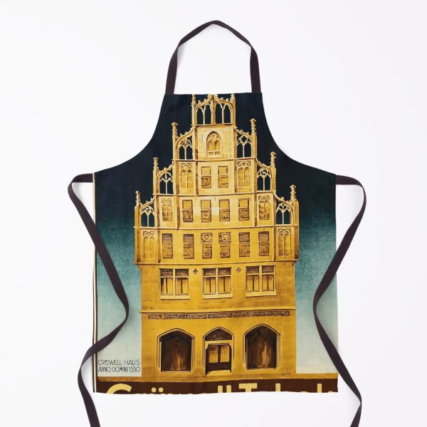 Item preview, Vintage Crüwell-Tabak Poster | Historic Crüwell-Haus in Bielefeld | Renaissance Architecture & Art Nouveau Design designed and sold by artofuniverse.