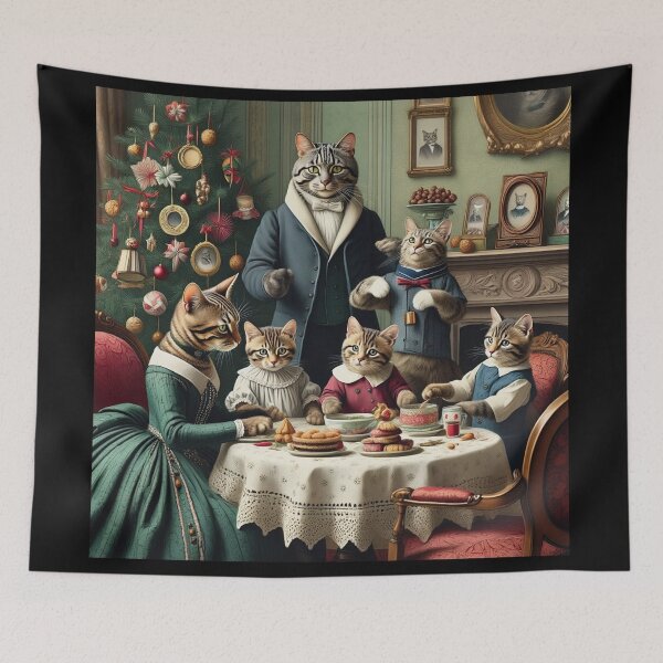 Item preview,  Christmas with the victorian Cat family designed and sold by Vintage Designs +.