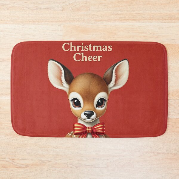 Item preview, Christmas Cheer cute vintage Deer christmas card art designed and sold by Vintage Designs +.