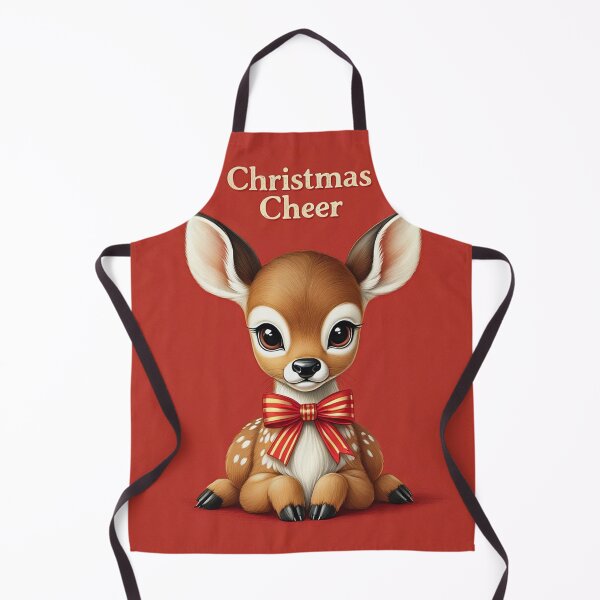 Item preview, Christmas Cheer cute vintage Deer christmas card art designed and sold by Vintage Designs +.