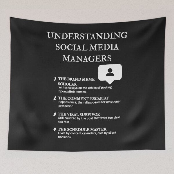 Item preview, Funny Social Media Manager Quotes – Understanding SMM Edition – Black designed and sold by PsyFlow35.