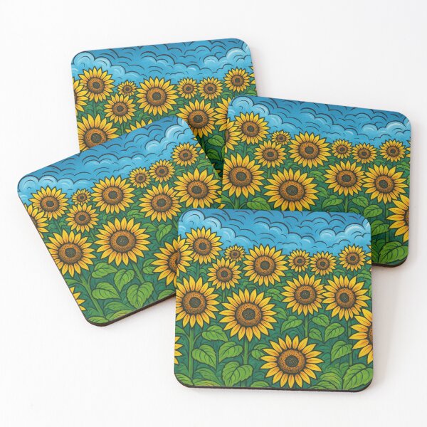 Item preview, Sunny Sunflower Field Illustration designed and sold by imperiumpublicitario .