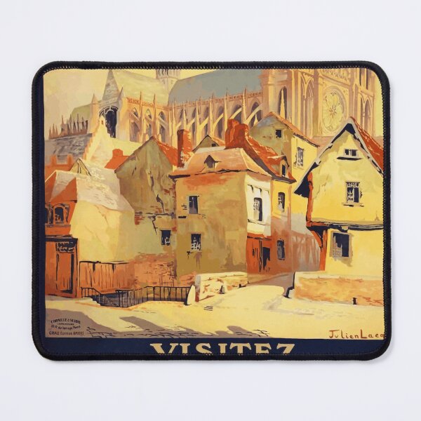 Item preview, Vintage Amiens Travel Poster | Art Nouveau Railway Print | Gothic Cathedral Art | Chemin de Fer du Nord | France Decor designed and sold by artofuniverse.