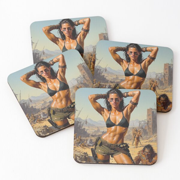 Item preview, The Rebel of the Wastes an apocalyptic scene with pinup woman sexy photo designed and sold by Vintage Designs +.