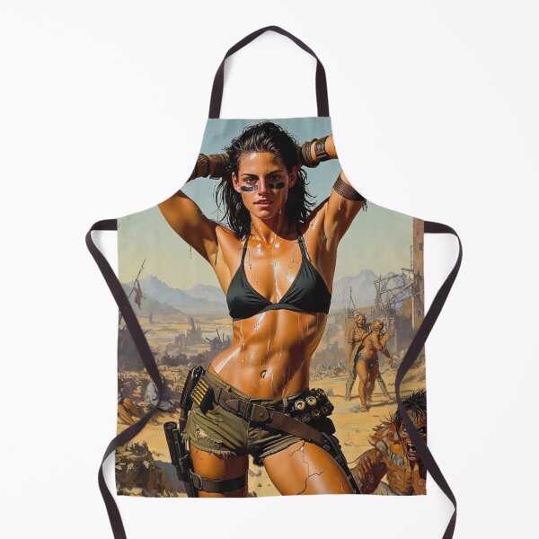 Item preview, The Rebel of the Wastes an apocalyptic scene with pinup woman sexy photo designed and sold by Vintage Designs +.