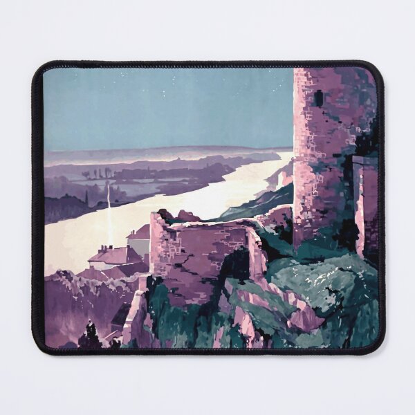 Item preview, Vintage Travel Poster | Château de Chinon Ruins Art | French State Railways Advertising | Serene Purple & Green Scene designed and sold by artofuniverse.