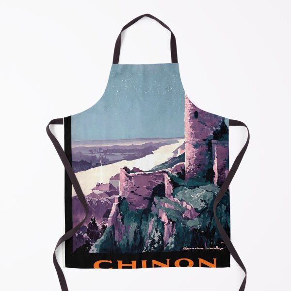 Item preview, Vintage Travel Poster | Château de Chinon Ruins Art | French State Railways Advertising | Serene Purple & Green Scene designed and sold by artofuniverse.