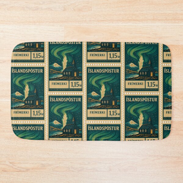 Item preview, Iceland – Vintage Postage Stamp (Retro Linocut Style) designed and sold by Travellerz.