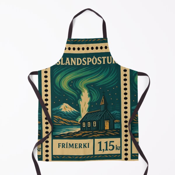 Item preview, Iceland – Vintage Postage Stamp (Retro Linocut Style) designed and sold by Travellerz.