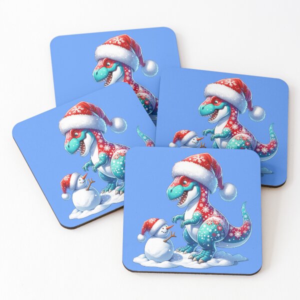 Item preview, Dinosaur with its snowman friend, winter fun designed and sold by LoneAngel.